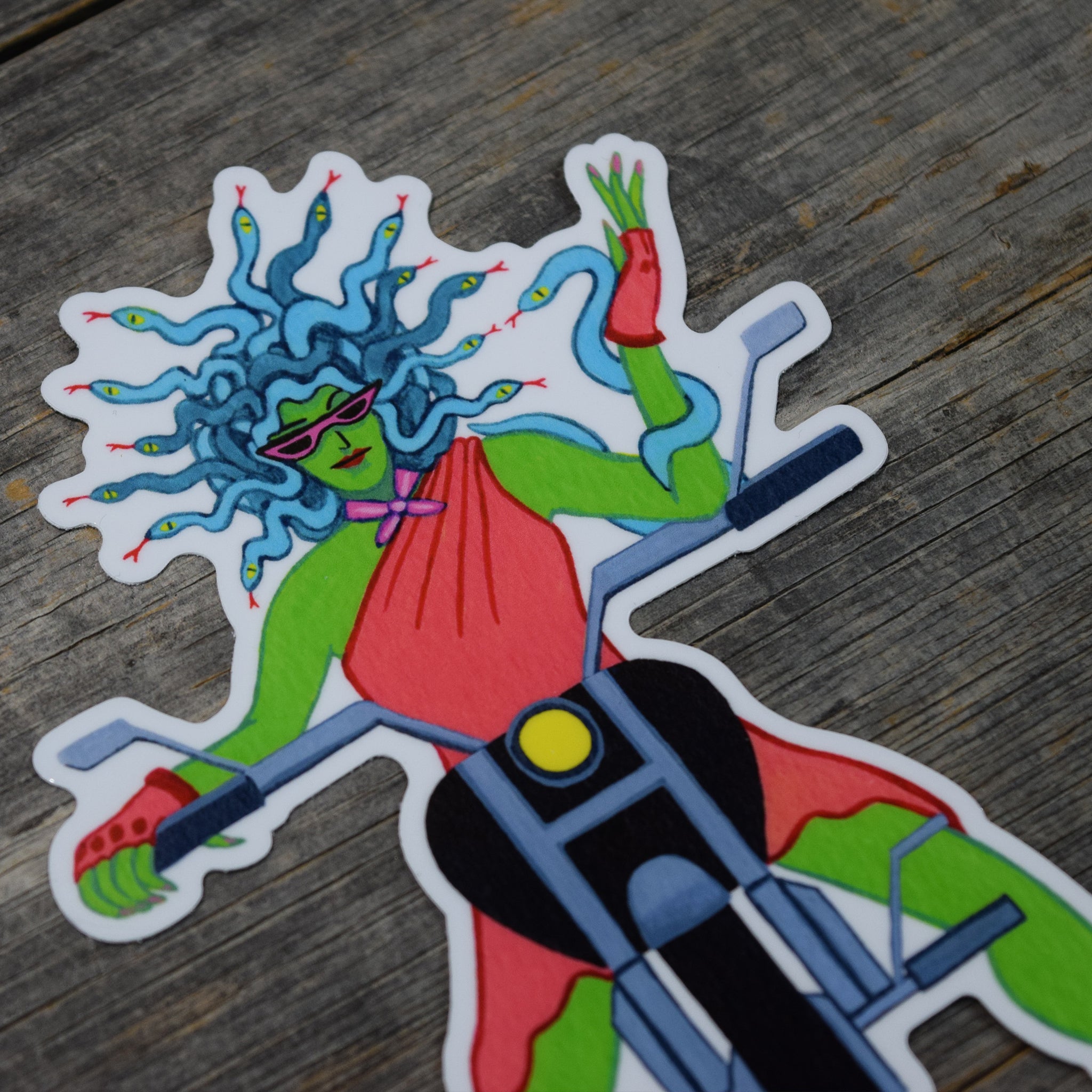 Medusa Biker Vinyl Sticker