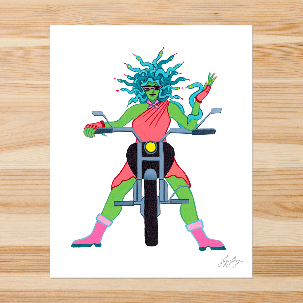Medusa Biker 8x10in Giclee Print