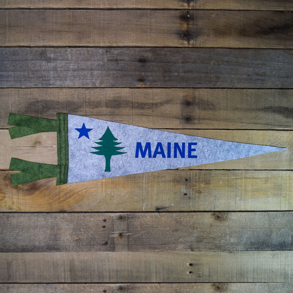Maine 1901 Flag Pennant - Grey