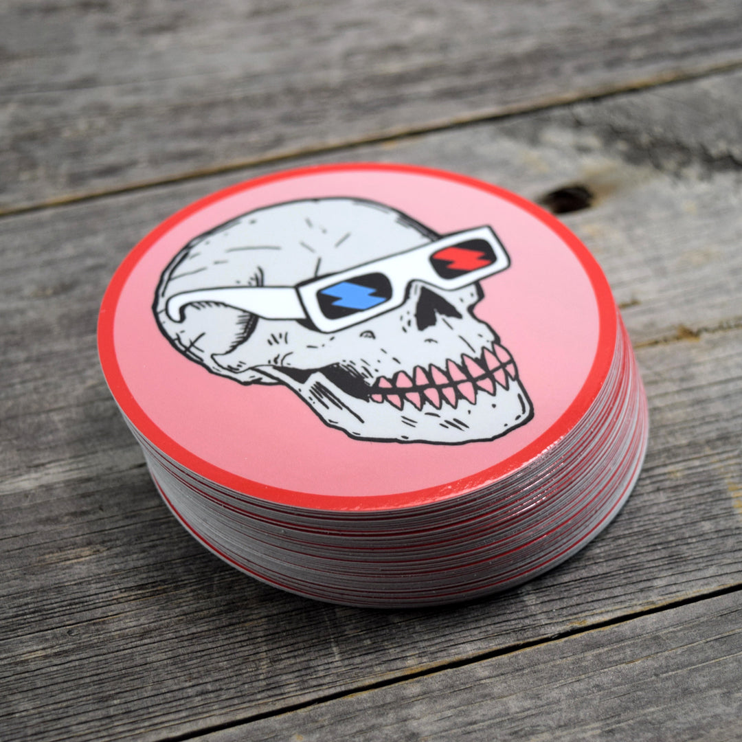 3d Skull Stickers for Sale