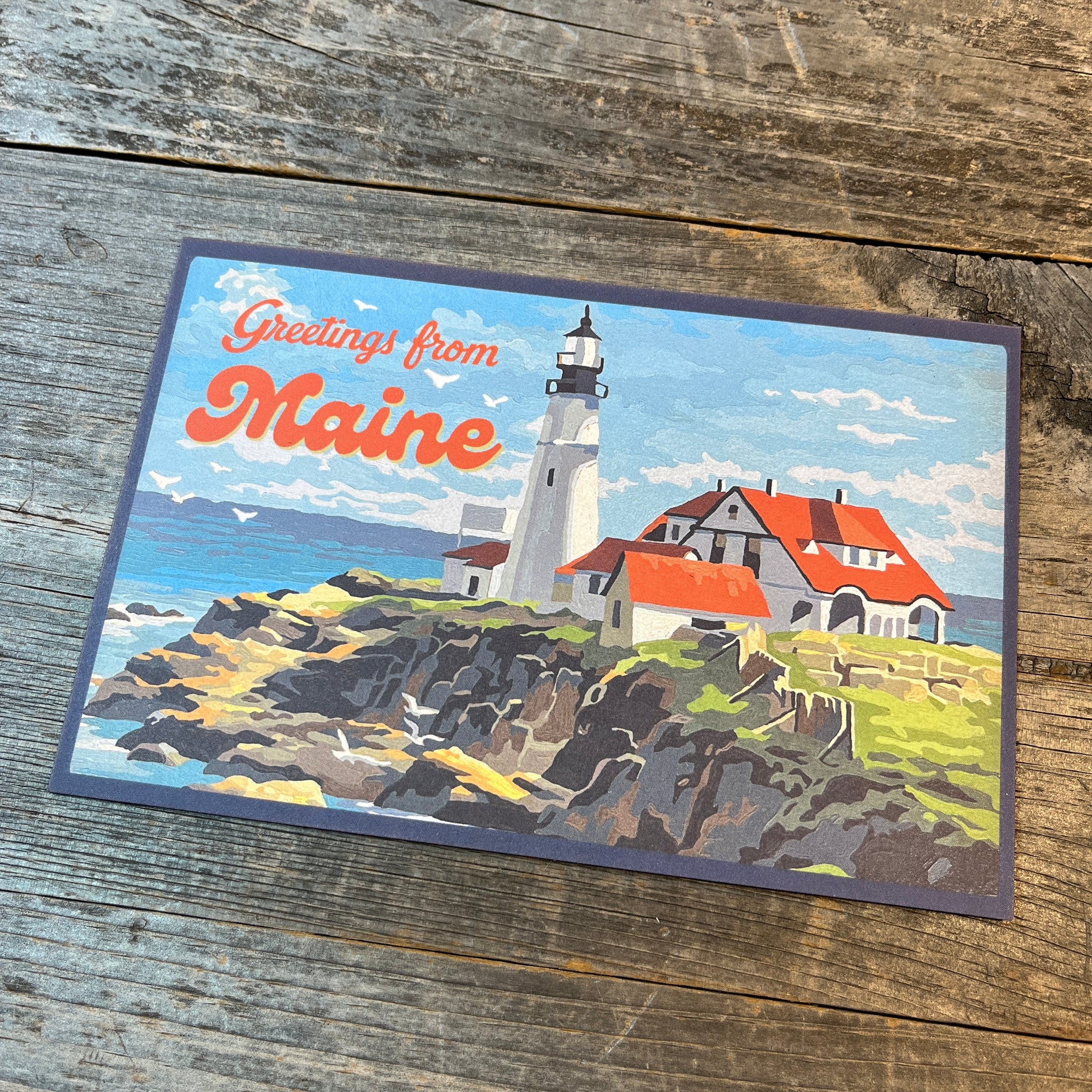 Greetings From Maine Lighthouse Postcard