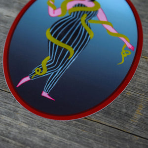 Snake Lady Vinyl Sticker