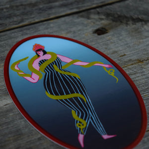 Snake Lady Vinyl Sticker