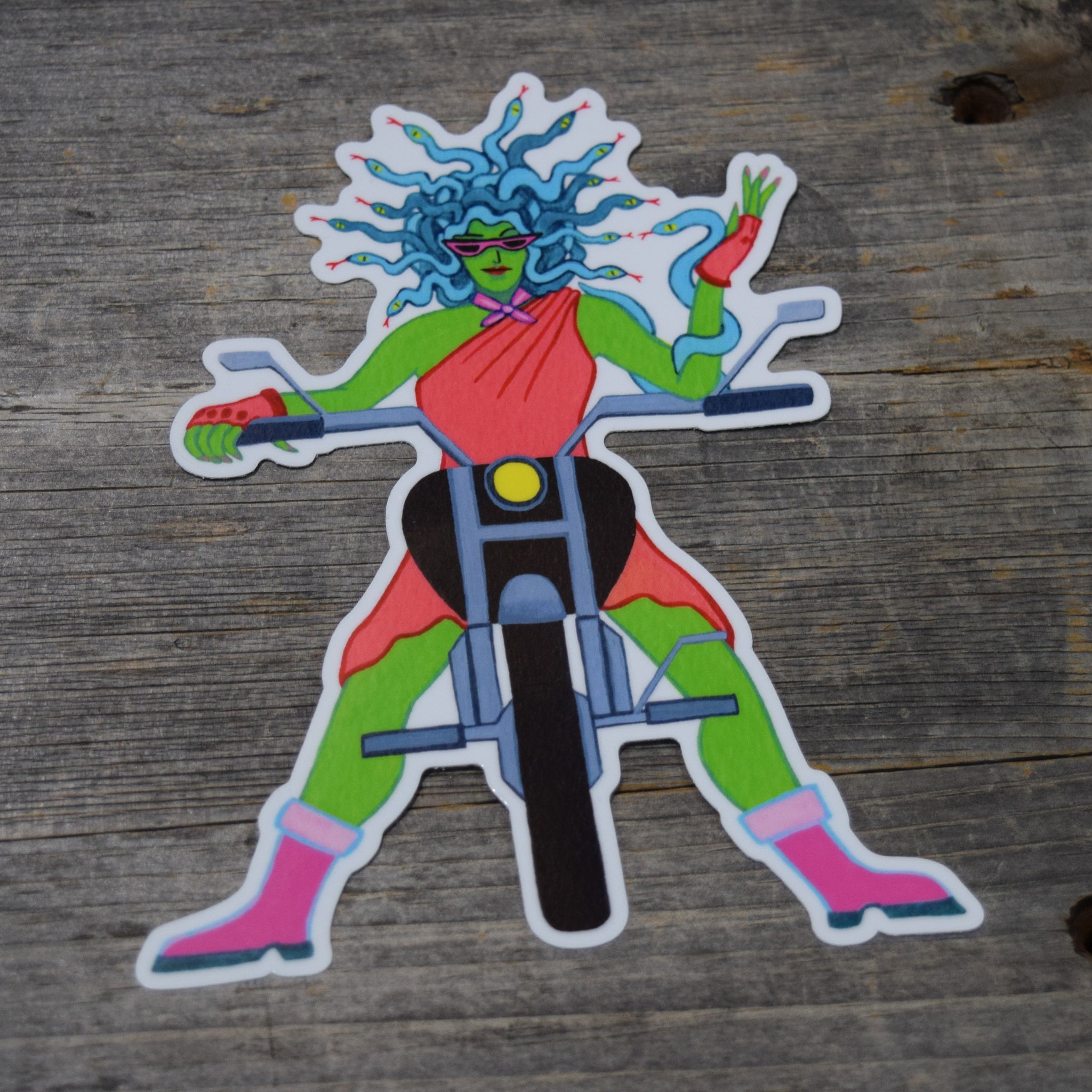 Medusa Biker Vinyl Sticker