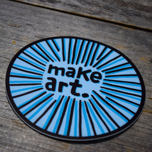 Make Art. Blue Vinyl Sticker