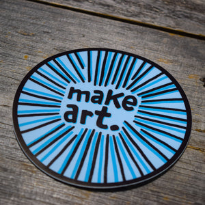Make Art. Blue Vinyl Sticker