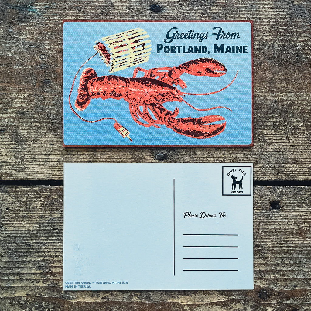 Greetings From Portland Maine Lobster Postcard