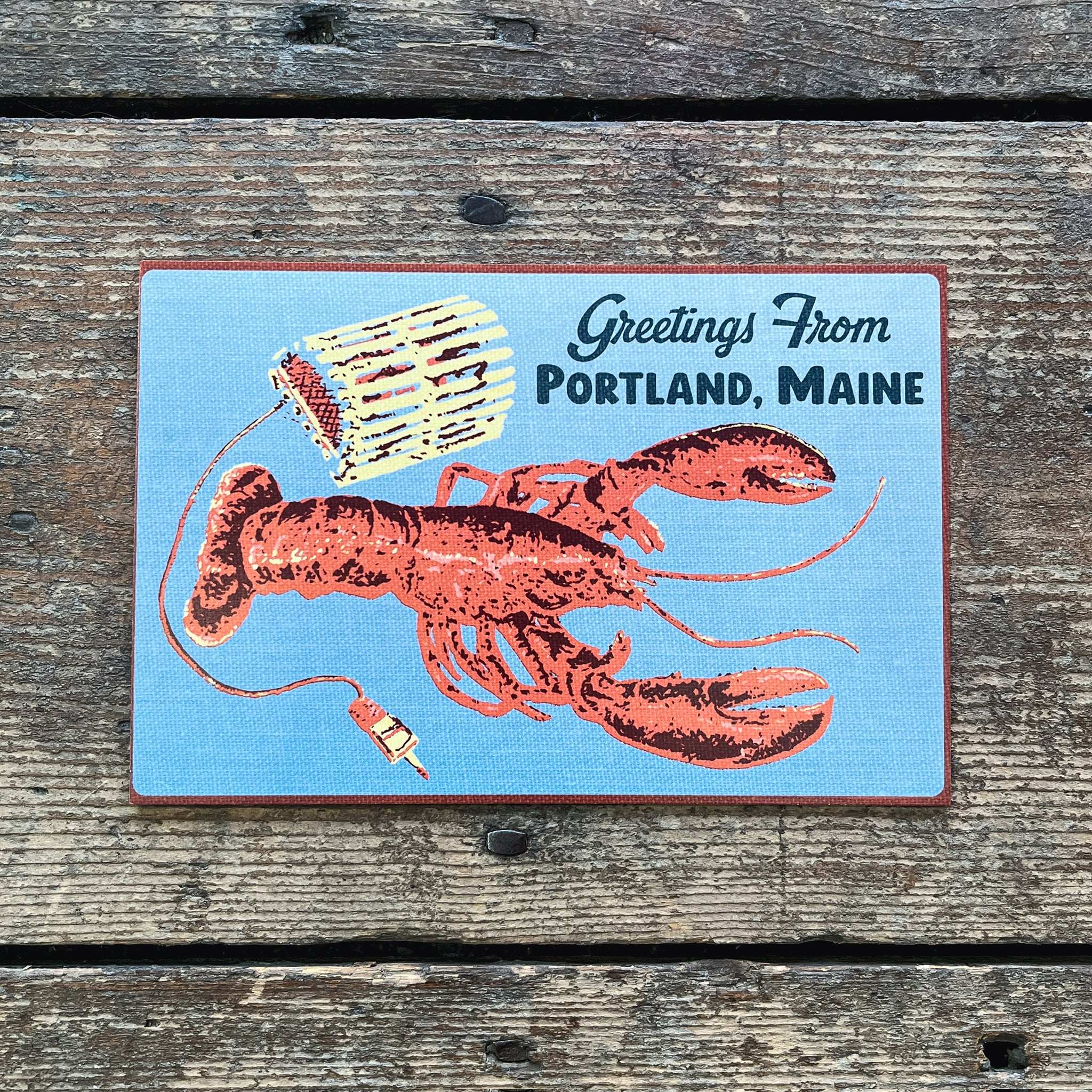 Greetings From Portland Maine Lobster Postcard