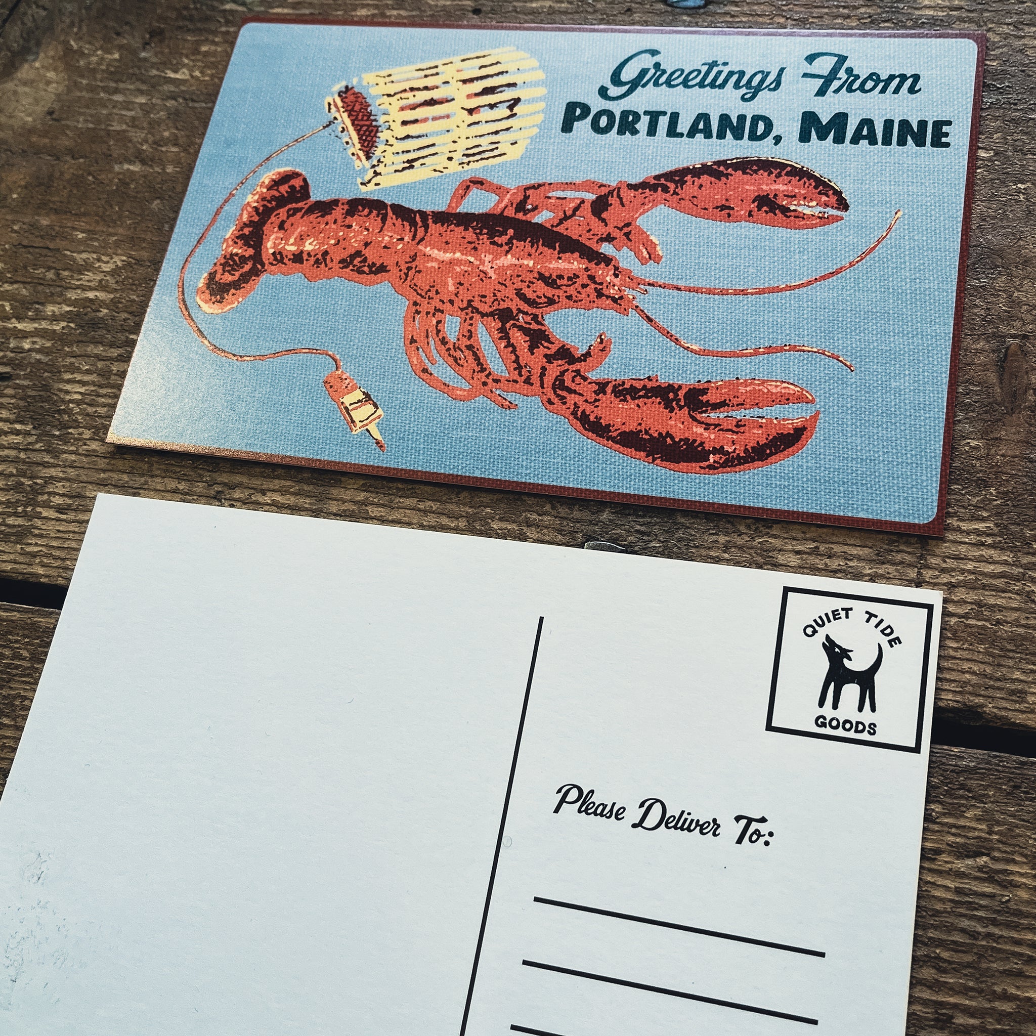 Greetings From Portland Maine Lobster Postcard