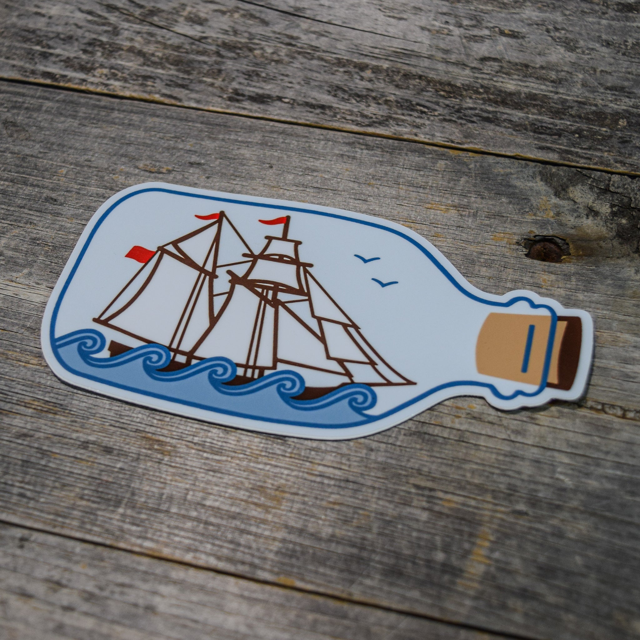 Ship in a Bottle Vinyl Sticker