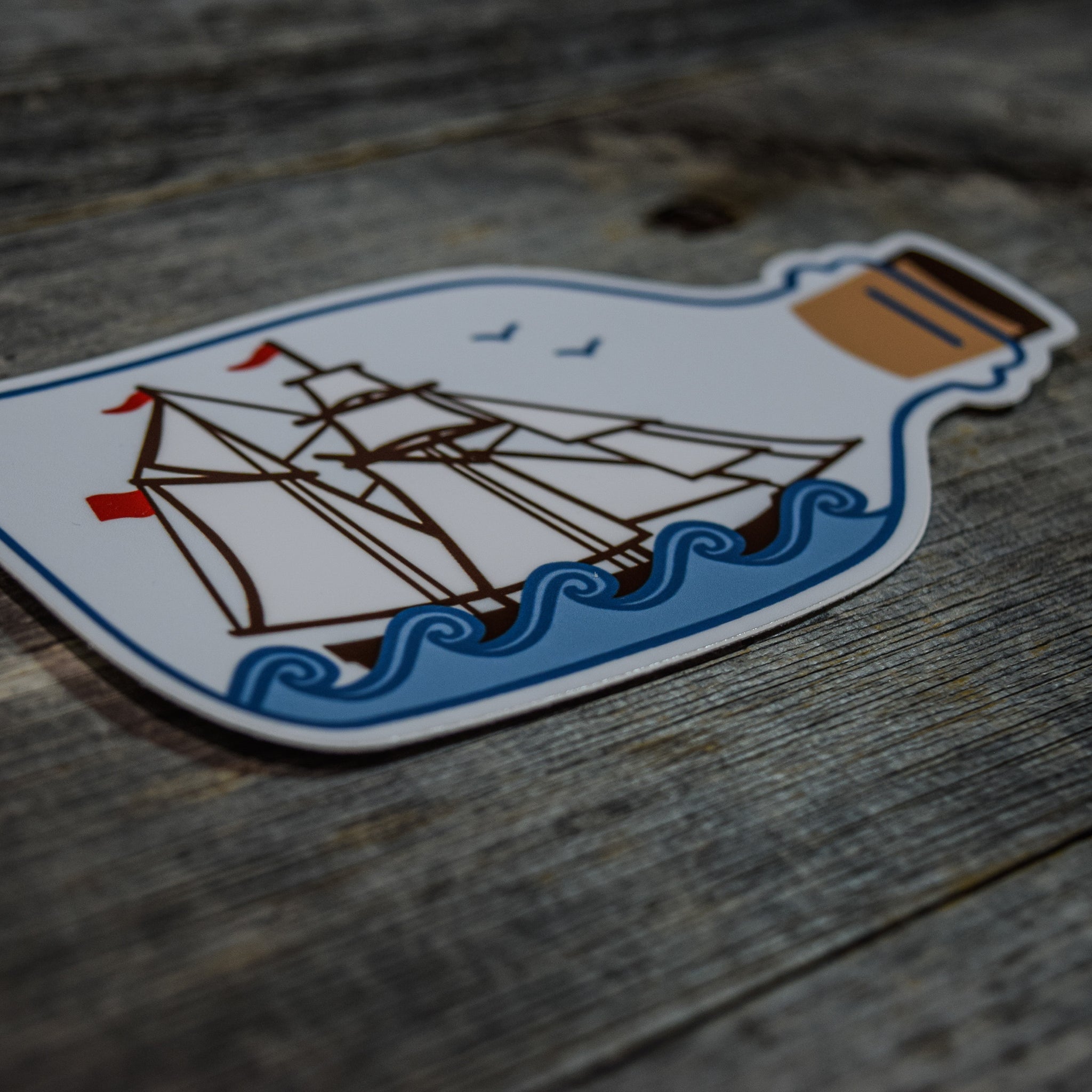 Ship in a Bottle Vinyl Sticker