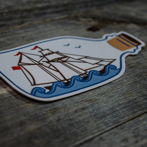 Ship in a Bottle Vinyl Sticker