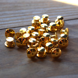 Locking Metal Pin Back (Gold)