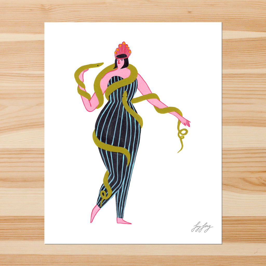 Snake Lady 8x10in Giclee Print