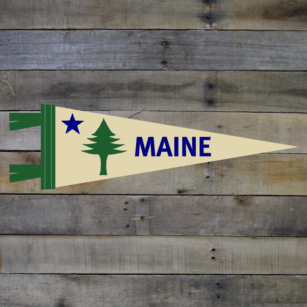 Maine 1901 Flag Pennant - Tan