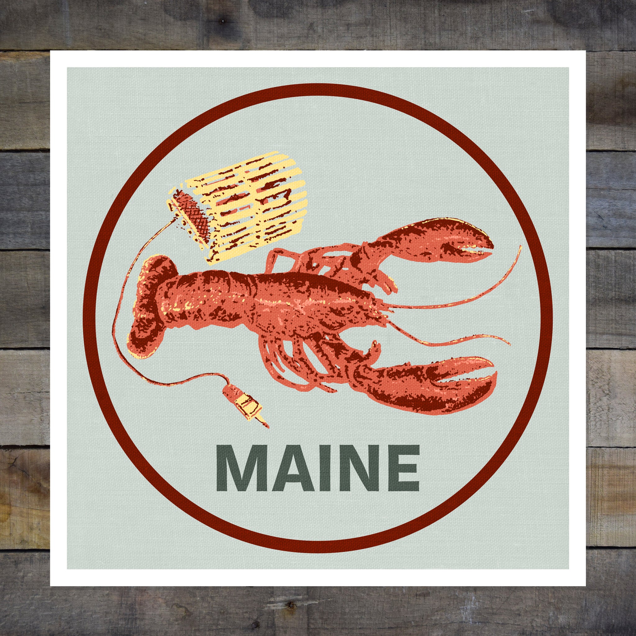 Maine Red Lobster 8x8in Giclee Print