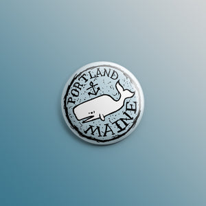 Portland, Maine Whale 1inch Pin