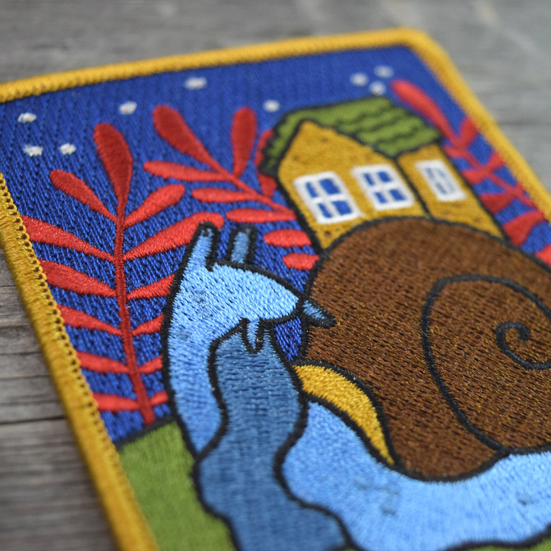 Snail Home Embroidered Patch