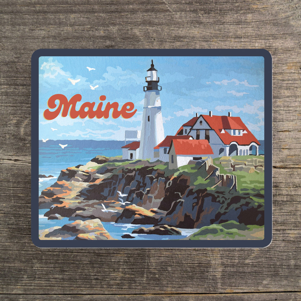 Maine Lighthouse Vinyl Sticker