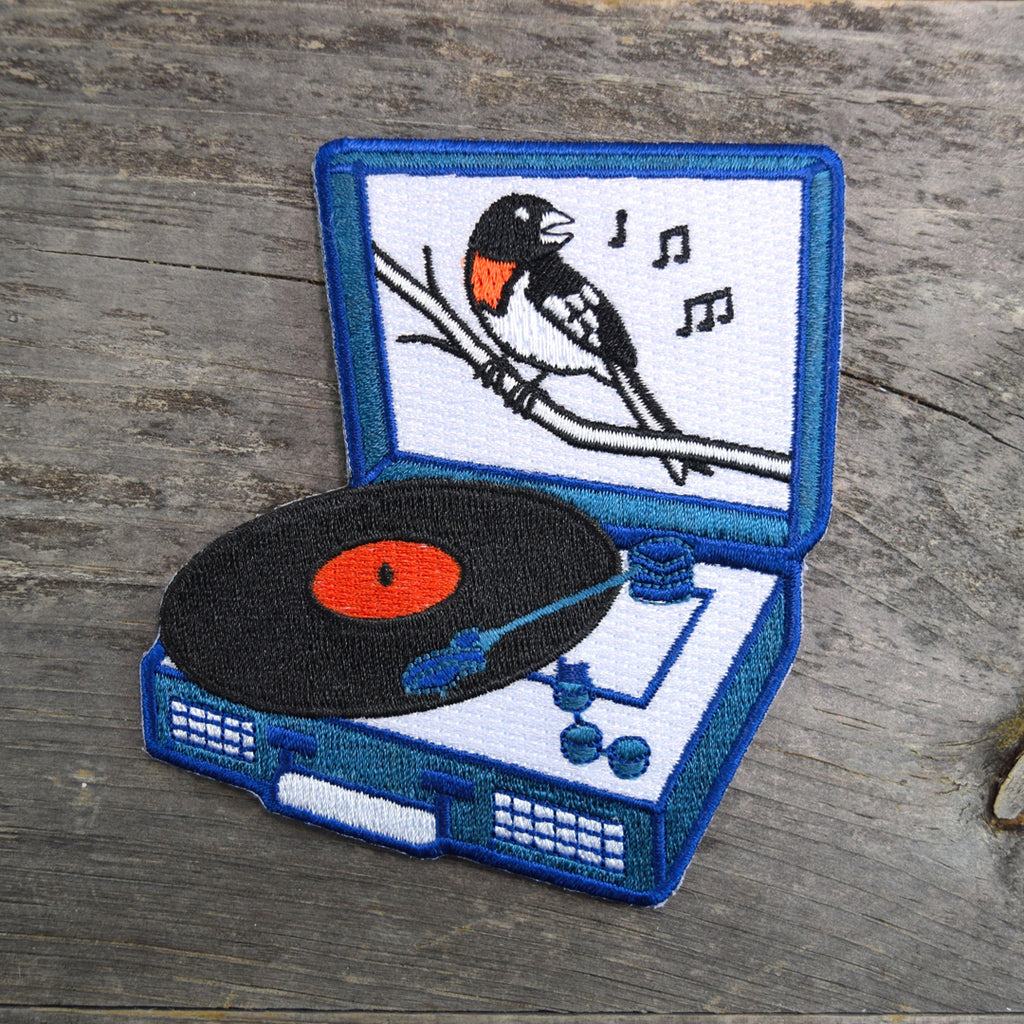 Songbird Record Player Embroidered Patch