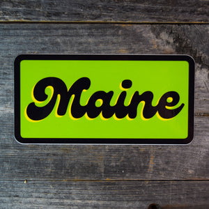 Maine Groovy Puke Green Vinyl Sticker