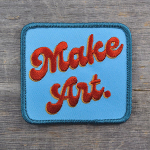 Make Art. Groovy Text Embroidered Patch