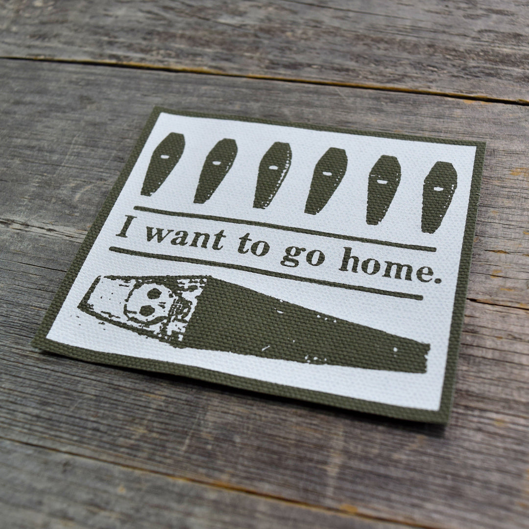 I Want To Go Home Canvas Patch GREEN