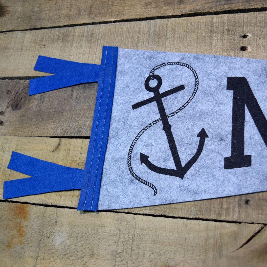 MAINE Anchor Pennant on Gray Wool