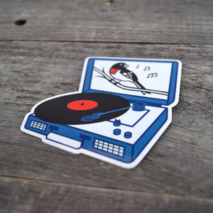 Songbird Record Player Vinyl Sticker
