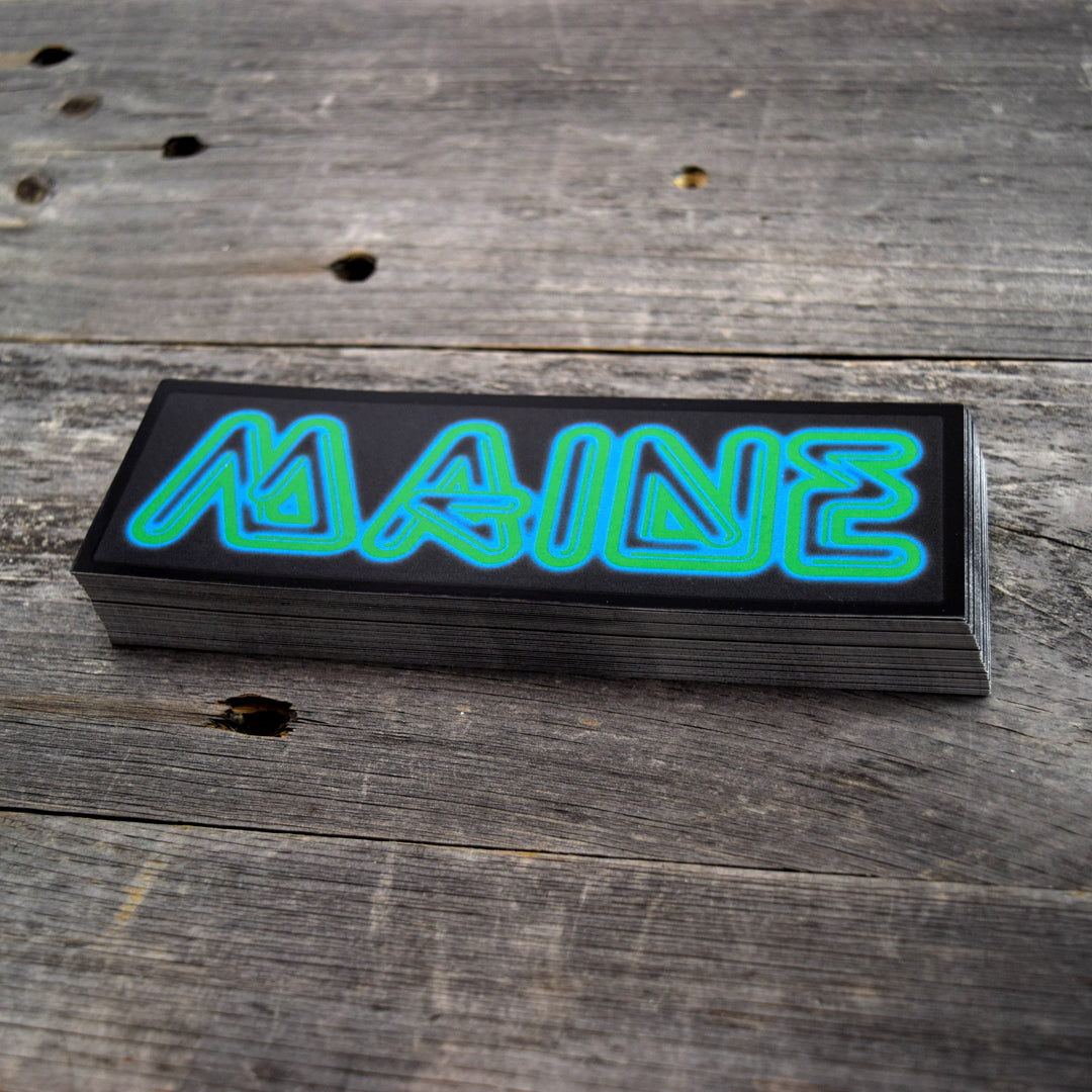 MAINE Neon Sign Vinyl Sticker