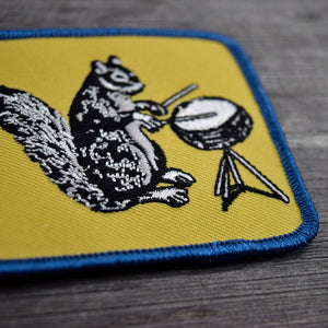 Ferdinand Drumming Squirrel Embroidered Patch