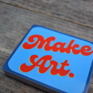 Make Art. Groovy Text Vinyl Sticker