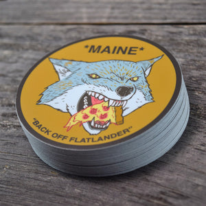 Maine Pizza Wolf Vinyl Sticker