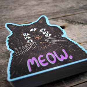 Meow Cat. Vinyl Sticker