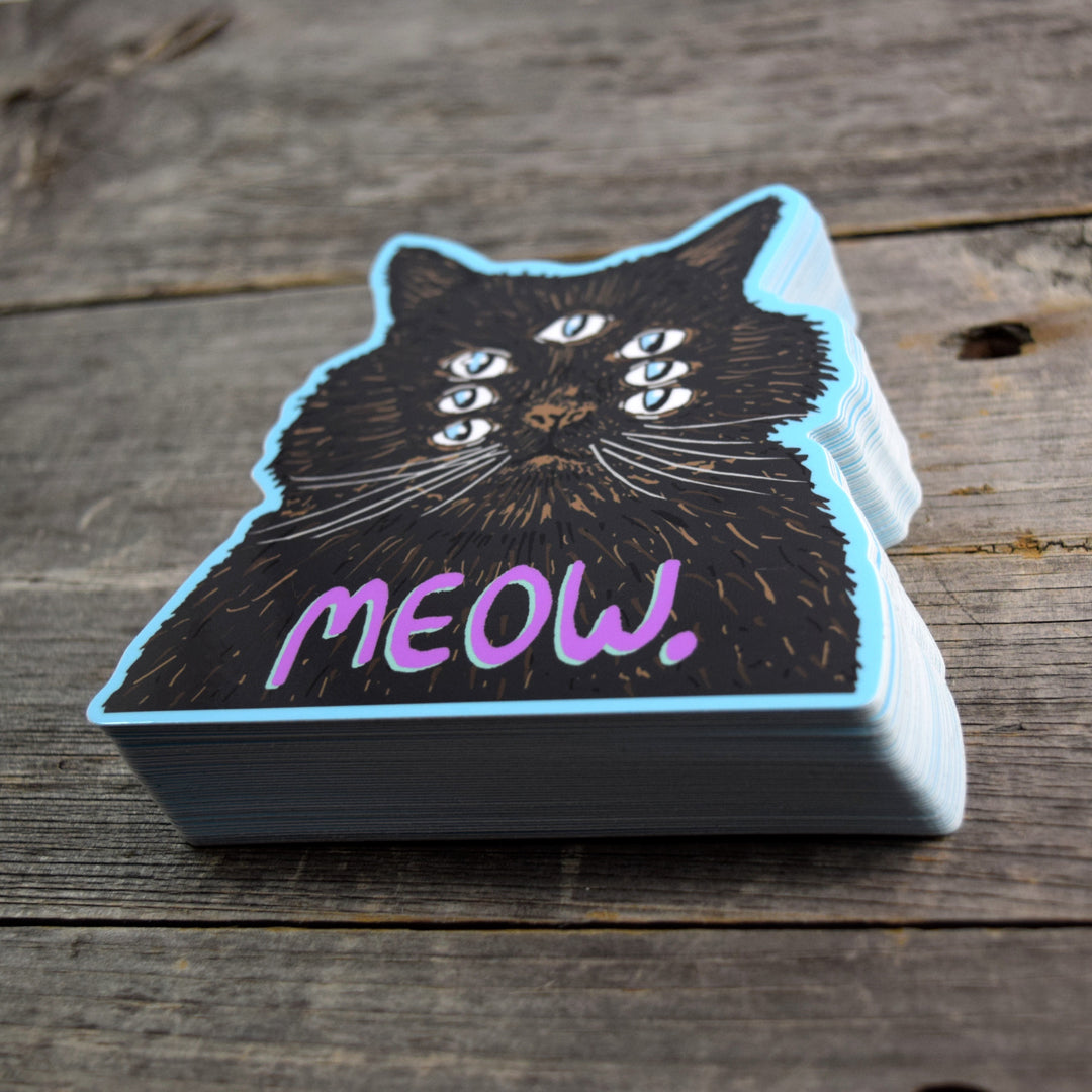 Meow Cat. Vinyl Sticker
