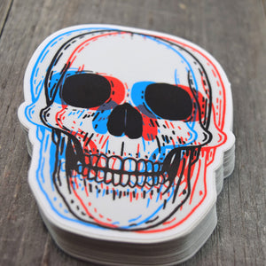 3D Skull Vinyl Sticker