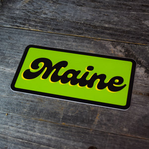 Maine Groovy Puke Green Vinyl Sticker