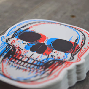 3D Skull Vinyl Sticker