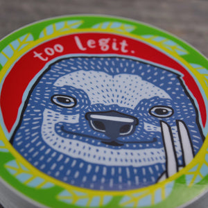 Too Legit Sloth Vinyl Sticker