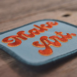 Make Art. Groovy Text Embroidered Patch