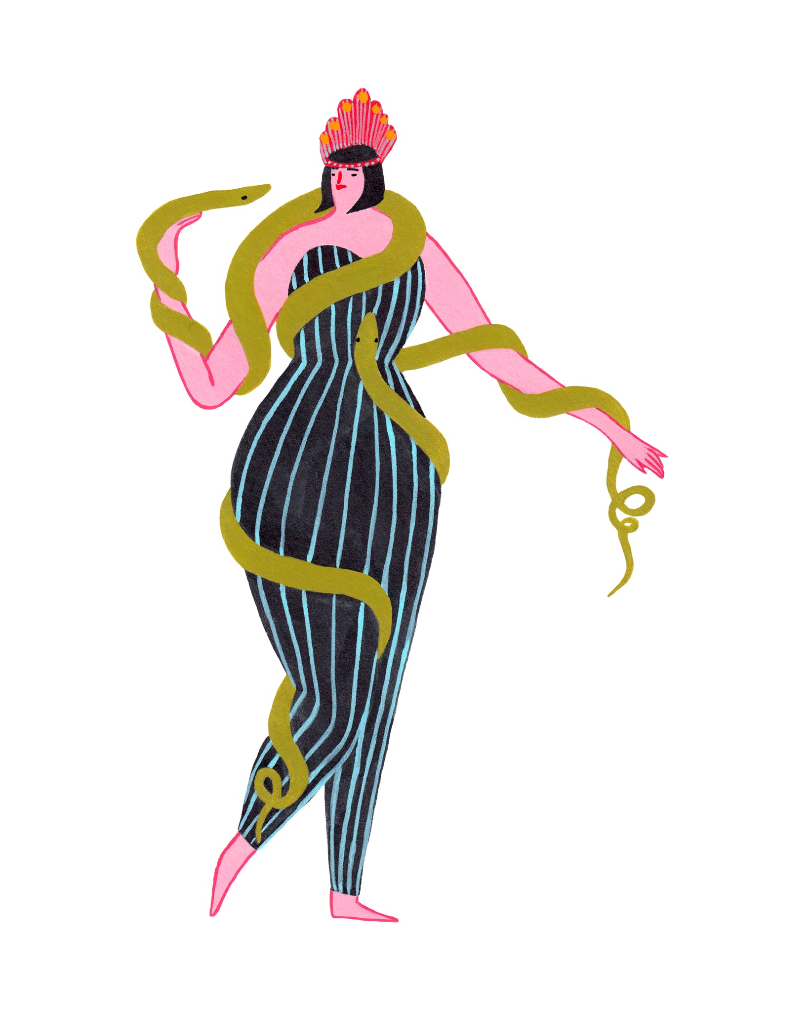 Snake Lady 8x10in Giclee Print